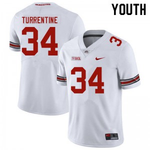 Youth OSU #34 Andre Turrentine White Stitched Jersey 379029-376