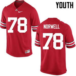 Youth Ohio State #78 Andrew Norwell Red Game College Jersey 971649-324
