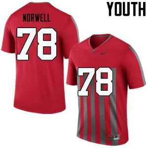 Youth OSU Buckeyes #78 Andrew Norwell Throwback Game Football Jersey 990903-794