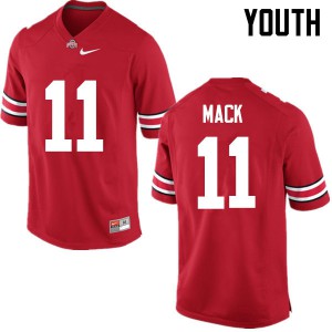 Youth Ohio State Buckeyes #11 Austin Mack Red Game Official Jerseys 715347-207