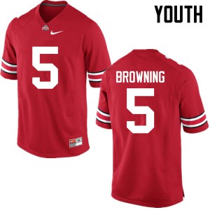Youth OSU #5 Baron Browning Red Game Embroidery Jerseys 318397-947