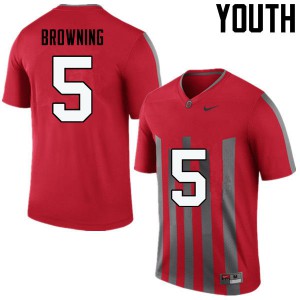Youth Ohio State Buckeyes #5 Baron Browning Throwback Game High School Jersey 299659-636
