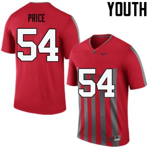 Youth OSU #54 Billy Price Throwback Game Embroidery Jersey 208624-253