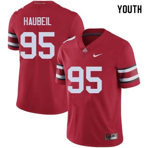Youth Ohio State #95 Blake Haubeil Red Official Jersey 753869-775