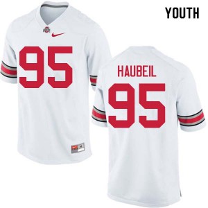 Youth Ohio State Buckeyes #95 Blake Haubeil White Player Jersey 143770-757
