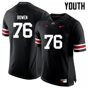 Youth OSU Buckeyes #76 Branden Bowen Black Game Stitch Jerseys 427223-650