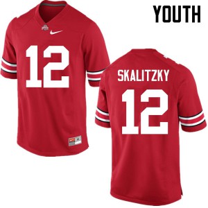 Youth Ohio State Buckeyes #12 Brendan Skalitzky Red Game Embroidery Jerseys 372271-727