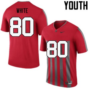 Youth Ohio State #80 Brendon White Throwback Game Stitch Jerseys 838129-795