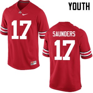 Youth Ohio State #17 C.J. Saunders Red Game Stitched Jersey 596949-448