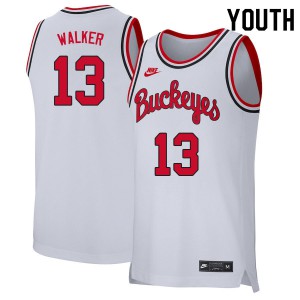Youth Ohio State #13 CJ Walker Retro White Stitched Jersey 594322-570