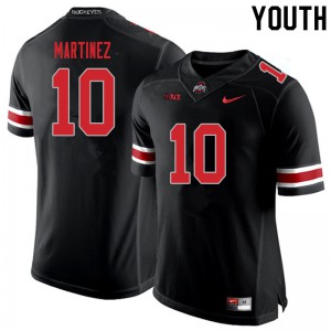 Youth Ohio State #10 Cameron Martinez Blackout Football Jerseys 152609-265