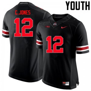 Youth Ohio State #12 Cardale Jones Black Limited College Jersey 988916-127