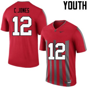 Youth Ohio State #12 Cardale Jones Throwback Game Stitched Jerseys 240461-924