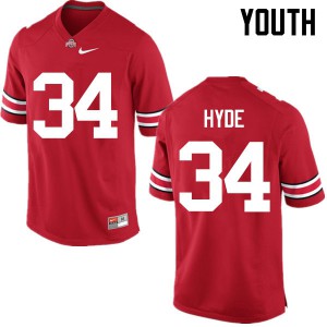 Youth Ohio State Buckeyes #34 Carlos Hyde Red Game University Jerseys 276788-244