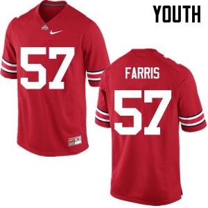 Youth Ohio State Buckeyes #57 Chase Farris Red Game Embroidery Jerseys 242459-249
