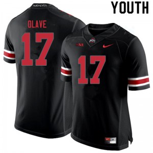 Youth OSU Buckeyes #17 Chris Olave Blackout Stitch Jersey 898057-554