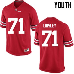 Youth Ohio State #71 Corey Linsley Red Game Stitch Jerseys 109580-473