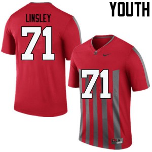Youth OSU Buckeyes #71 Corey Linsley Throwback Game Football Jersey 887604-241