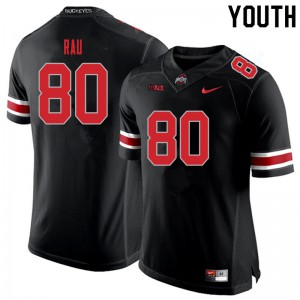 Youth OSU Buckeyes #80 Corey Rau Blackout Official Jersey 406051-660