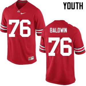 Youth Ohio State #76 Darryl Baldwin Red Game NCAA Jerseys 181918-890