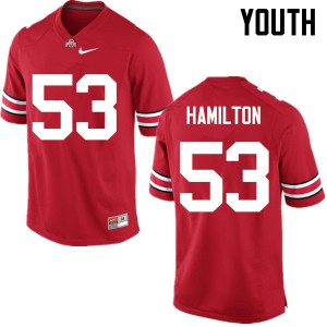 Youth Ohio State Buckeyes #53 Davon Hamilton Red Game Official Jersey 221952-641