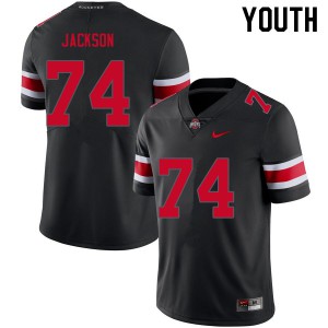 Youth Ohio State Buckeyes #74 Donovan Jackson Blackout Football Jersey 992556-465