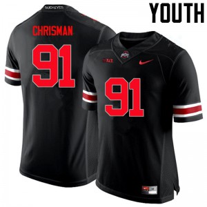 Youth Ohio State #91 Drue Chrisman Black Limited Stitch Jerseys 295832-279