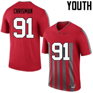 Youth Ohio State #91 Drue Chrisman Throwback Game Alumni Jerseys 984715-688
