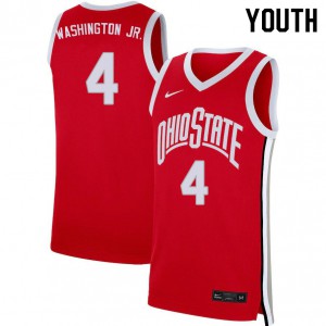 Youth Ohio State #4 Duane Washington Jr. Scarlet Stitch Jersey 393188-585