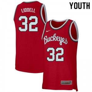 Youth Ohio State #32 E.J. Liddell Retro Scarlet NCAA Jersey 675078-825