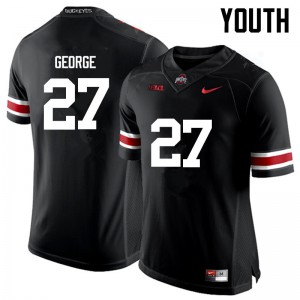 Youth Ohio State #27 Eddie George Black Game Football Jersey 158032-519