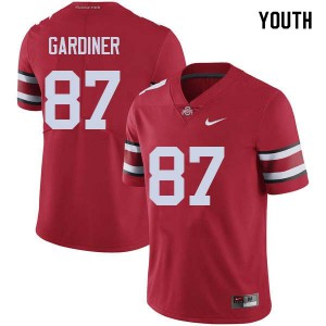 Youth Ohio State Buckeyes #87 Ellijah Gardiner Red Embroidery Jersey 810863-394