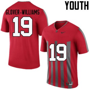 Youth Ohio State Buckeyes #19 Eric Glover-Williams Throwback Game Embroidery Jersey 472273-671