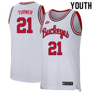 Youth Ohio State #21 Evan Turner Retro White Basketball Jerseys 164881-660