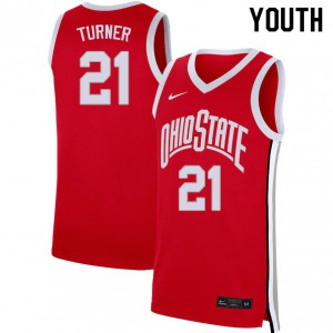 Youth Ohio State #21 Evan Turner Scarlet University Jersey 350504-366