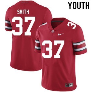 Youth Ohio State #37 Garrison Smith Red Stitched Jersey 242151-808