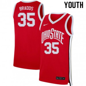 Youth Ohio State #35 Gary Bradds Scarlet Official Jerseys 475278-628
