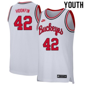 Youth Ohio State Buckeyes #42 Harrison Hookfin Retro White Embroidery Jersey 847354-260