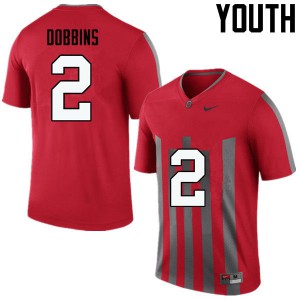Youth Ohio State #2 J.K. Dobbins Throwback Game College Jersey 609762-383