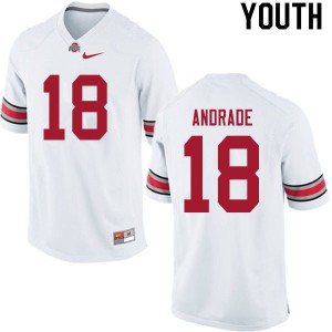 Youth Ohio State #18 J.P. Andrade White Official Jersey 987461-317