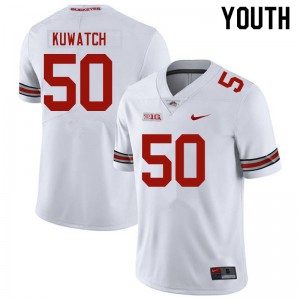 Youth Ohio State #50 Jackson Kuwatch White Player Jerseys 628841-632