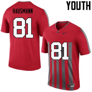 Youth Ohio State #81 Jake Hausmann Throwback Game NCAA Jerseys 538277-377