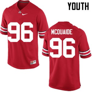 Youth OSU Buckeyes #96 Jake McQuaide Red Game Official Jerseys 499835-786