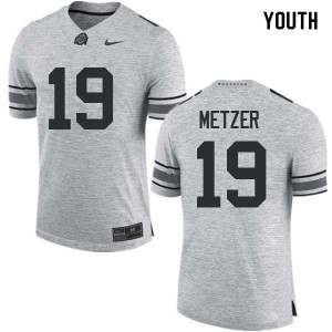 Youth Ohio State #19 Jake Metzer Gray Stitched Jersey 140533-393
