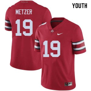 Youth Ohio State #19 Jake Metzer Red Football Jersey 841094-370