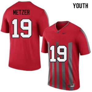 Youth Ohio State Buckeyes #19 Jake Metzer Throwback Football Jerseys 832296-398