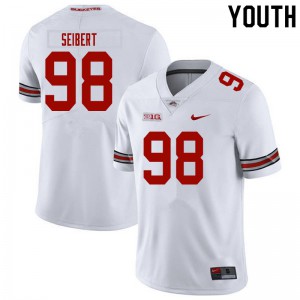 Youth Ohio State Buckeyes #98 Jake Seibert White Football Jersey 264690-237