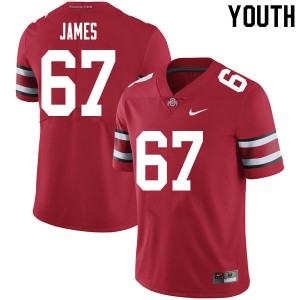 Youth Ohio State Buckeyes #67 Jakob James Red Embroidery Jersey 284265-494