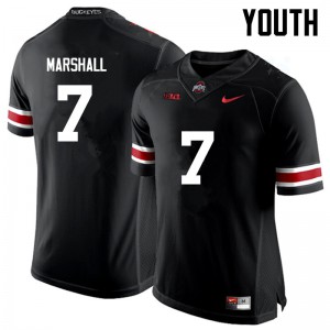 Youth Ohio State #7 Jalin Marshall Black Game Embroidery Jersey 407956-380