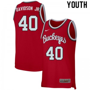 Youth OSU #40 Jansen Davidson Jr. Retro Scarlet Stitch Jersey 996099-855